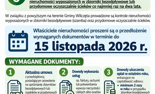 Zdjęcie do Kontrola zbiornik&oacute;w bezodpływowych (szamb) oraz przydomowych oczyszczalni ściek&oacute;w